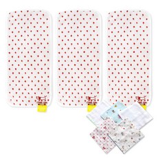 송월타월 애니쥬 도트 선염 세면타올 3p + 가제 손수건 5p 랜덤 발송, 빨강, 1세트