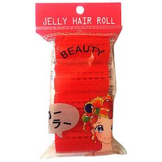 천일화학 젤리 헤어롤 숏사이즈 지름 39mm 4p 헤어롤/구르프, 빨강, 1개