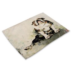 비케이 불독 식탁매트, 2, 가로 42cm x 세로 32cm, 1개