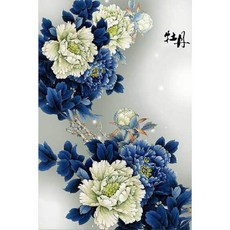 보석십자수모란
