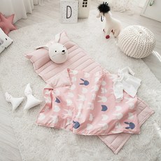 쉬즈홈 유아용 분리형 미유 낮잠이불 세트, 핑크