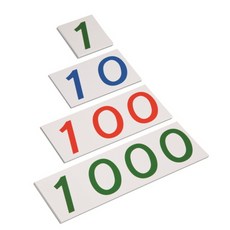 니엔후이스몬테소리 숫자카드 1-1000 학습교구 대, 혼합 색상