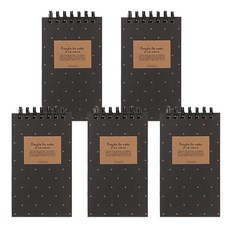 톡톡팬시 1000 포켓북 상철수첩, 도트 블랙, 5개