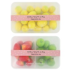 황씨네도시락 PP 내열 도시락 1칸 4p + 2칸 4p + 선생님맛있게드세요 띠스티커 핑크 8p