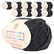 연일섬유 룩스 울 7ply 명품 뜨개실 10p, 21번 차콜, 10개