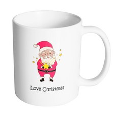 핸드팩토리 별빛산타 러브 크리스마스 머그컵, 내부 화이트, 1개