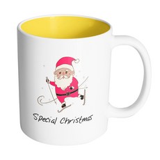 핸드팩토리 스키산타 스페셜 크리스마스 머그컵, 내부 옐로우, 1개