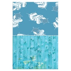  로엠디자인 실리콘 식탁매트 깃털 민트 + 자전거, 혼합 색상, 385 x 285 mm 