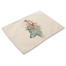 리빙팝 애니멀 초상화 테이블매트, 18, 42 x 32 cm, 1개