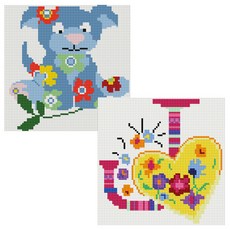 헬로페인팅 보석십자수 DIY 세트 20 x 20 cm 꽃강아지 + 알파벳, J, 1세트