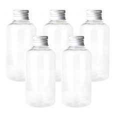 병도매닷컴 DT120 투명 음료용기 알루미늄 실버캡, 120ml, 5개