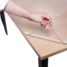 쾌청 식탁용 라운드컷 테이블 매트, 투명, 가로세로(80 x 140 cm)/두께 (3mm)