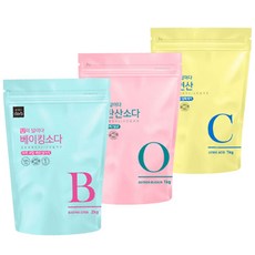 답이답이다 프리미엄 세제 3종 베이킹소다 2kg + 구연산 1kg + 과탄산소다 1kg, 1세트