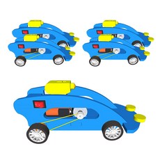 STEAM Science Speed橡膠動力雷射汽車組, 5件