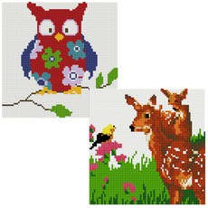 헬로페인팅 꽃부엉이 보석십자수 DIY 세트 20 x 20 cm, 밤비, 1세트
