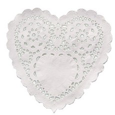 도나앤데코 러플 하트 도일리 페이퍼 12.8cm, 화이트, 200개