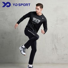 YD SPORT TL1757+PL1795 網球羽毛球乒乓球服運動服男女加高T恤+加高長褲套裝 TL1757BK(T恤黑)-100 PL1795BK(褲子黑)-110