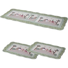 바이데코 순면 워싱 발매트 2p + 주방매트 세트, 언덕마을