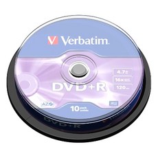 Verbatim 威寶 DVD+R 空白光盤 16X 4.7GB 10p + 蛋糕桶, 單品