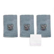 송월타월 12간지 캐릭터 세면타올 3p 제리 + 스노우 고리타올 핑크, 하늘, 1세트