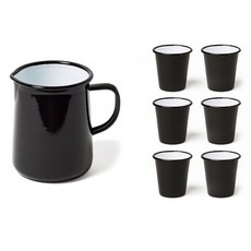 팔콘 저그 586ml + 머그 310ml x 6p 주스 세트 B, 블랙