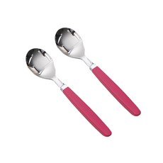 라온누리 픽미 컬러 베이직 아동 숟가락, 핫핑크, 단품, 2개