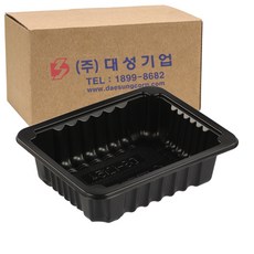 쿡앤락 일회용 실링용기 검정 120 x 150 x 40 mm 500ml 몸통, 1200개입, 1개