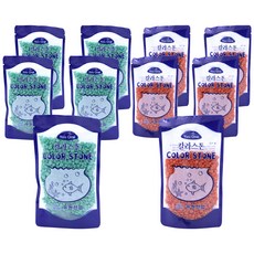 유원 칼라스톤 수조장식 민트 200g x 5p + 주황 200g x 5p, 혼합 색상, 1세트