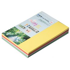 종이문화 에코카드 205g 15색 혼합 색상, 100매