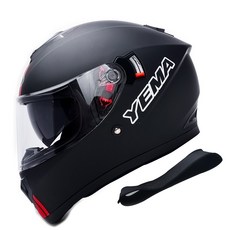 예마 풀페이스 선그라스 바이크 헬멧 1105, 무광블랙레드