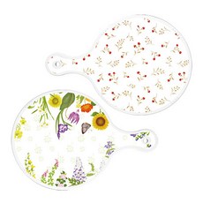 로엠디자인 원형 서빙 도마보드 장단색꽂고비 2p세트, 장단색꽃고비 + 화단, 1세트