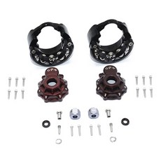 GPM ALUMINUM PENDULUM WHEEL KNUCKLE AXLE WEIGHT + HEX ADAPTER 6mm WITH ALUMINUM F/R OUTER CASE RC부품/액세서리 30p 세트, BK, 1세트