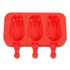 이홈베이킹 실리콘 스틱 몰드 토끼 3구 + 뚜껑 막대 20p, 혼합 색상, 1세트