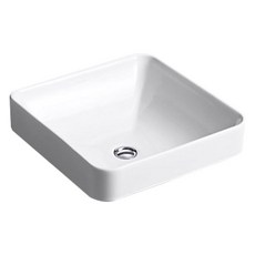 KOHLER 白色 Forefront 方形頂盆洗臉盆 10.35kg, 1個