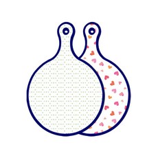 Roem Design藍色版雙面圓形餐盤簡約圖案, 淺粉色的愛, 1個