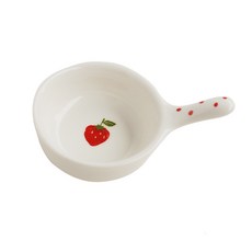 手柄式迷你陶瓷醬料碟, 草莓, 1個