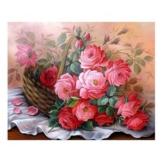 케이엠엘리 3D 향기가득 꽃바구니 50 x 40 cm 보석십자수 DIY키트, 혼합 색상, 1세트