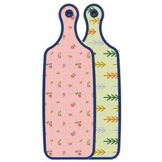 Roem Design藍色版雙面服務砧板 松樹紫色, 粉紅色的花朵格子, 1個