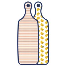 로엠디자인 블루에디션 양면 서빙보드 도마 오리, 주홍라인보드, 1개