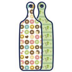 로엠디자인 블루에디션 양면서빙도마 그린로즈, 도넛, 1개