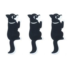 앤티스 주방용품 후크 타입 강아지 냉장고 자석 3p, 블랙