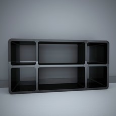 큐빅스 2 슬림디자인유닛 거실장 1, 블랙