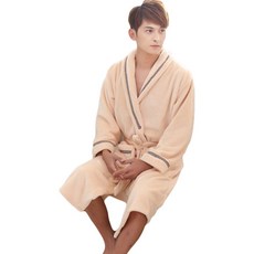 더자카 라인패턴 플란넬 가운 M, Y320LBBE006, 1개