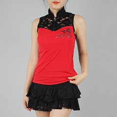 코러스라인 에어로빅 요가 줌바 방송댄스복 CT18167R, 레드