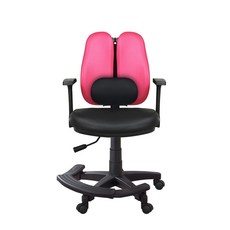 이편한의자 버블 메쉬 의자 3012 + 발받침대 세트, 핑크