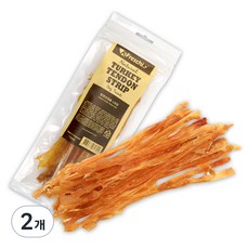 프레스키 터키텐던 스트립 강아지 간식, 칠면조 힘줄, 75g, 2개 칠면조 힘줄, 75g, 2개