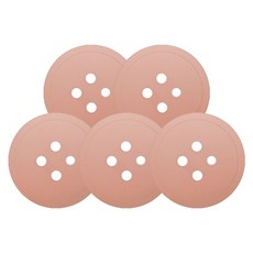 플라이토 실리콘 단추 컵받침 5p, 브릭레드