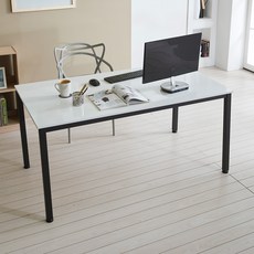 홈인홈 브로드 책상 테이블 1500 x 600 x 720 mm, 화이트 + 블랙