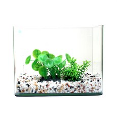 피쉬매니저 어항 22cm + 오색사 1kg + 인조수초 장식 SET8, 혼합 색상, 1개