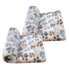 Zezepet 小狗腳掌印花毛絨毯, 棕色的, 2個